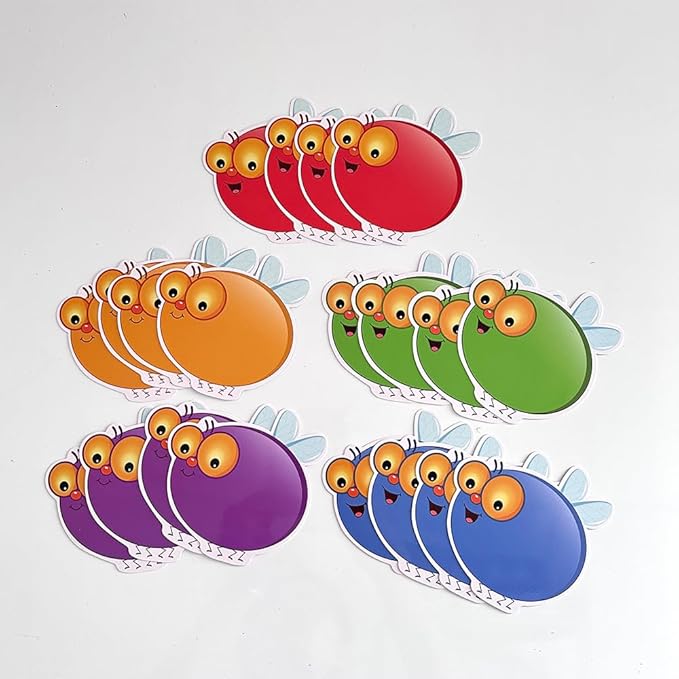 20 Blank Fly Cards and 4 Swatters Pack, DIY Early Childhood Education Materials, Quick Response Sight Words and Math Learning Game, Preschool Primary School Teaching Interaction Aids