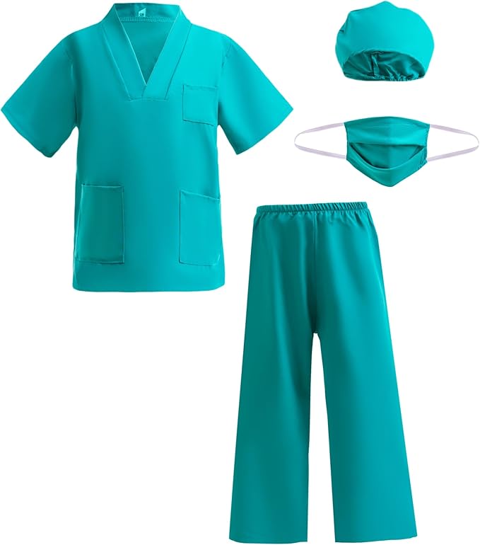 BanKids Doctor Costume for Kids Career Day Pretend Playset Doctor Role Play Stethoscope Lab Coat Kids Halloween Costume