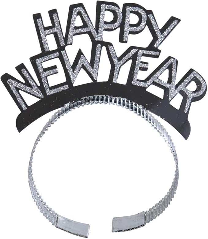 BinaryABC Happy New Year Headband Tiara,New Years Party Favor,New Years Eve Party Decorations 12Pcs