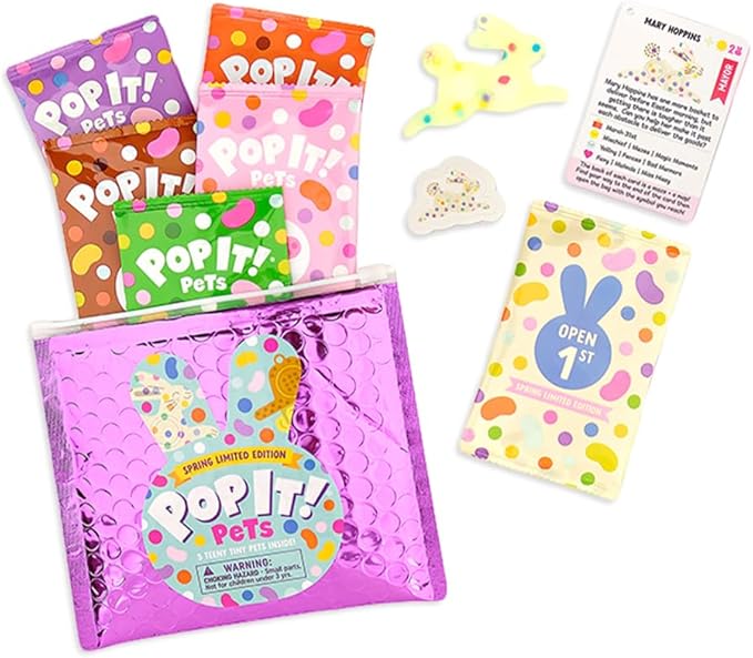 Pop It! Pets - Spring Limited Edition - Season 2 | Mystery Pets Collectible | 5 Exclusive Pets in Limited Edition Pouch | 17 Surprises in Total