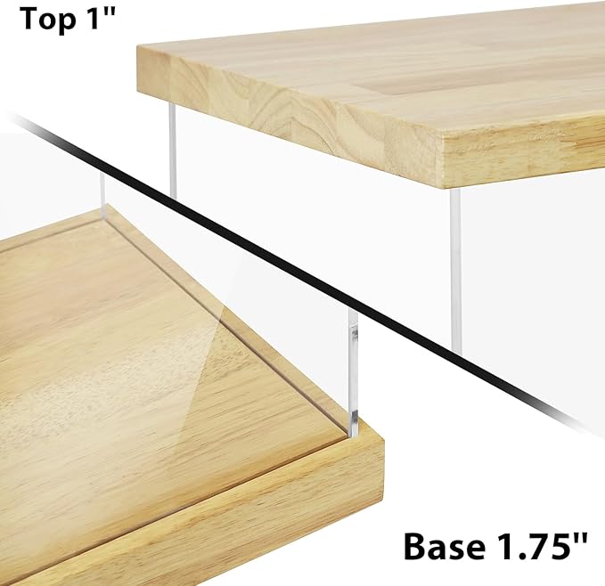 BenchPro Clear Acrylic Display Case for Trophy, Collectibles, Assemble Cube Display Box Stand Dust Proof Protection Showcase for Action Figures Toys. (1.75" & 1" Thick Wood, 15" H x 15" L x 15" D)