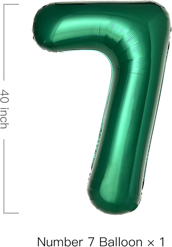 Dark Green Number 7 Balloons Large Emerald Green Number Balloons 40 Inch Jungle Safari Birthday Party Supplies Graduation Decorations Forest Green 7 Balloon