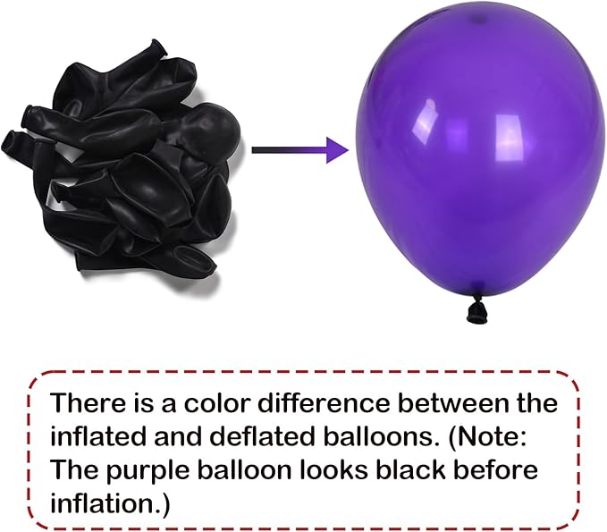 Purple and Gold Balloons, 60 Packs 12 Inch Dark Purple and Gold Confetti Metallic Party Balloons with Ribbons for Girls Women Birthday, Wedding, Graduation Decoration