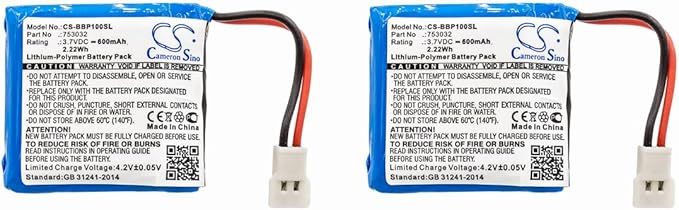(2 Pack) XSP Battery for Bee-Bot Floor Robot, Programmable Children's Toy, Programmable Floor Robot PN 753032