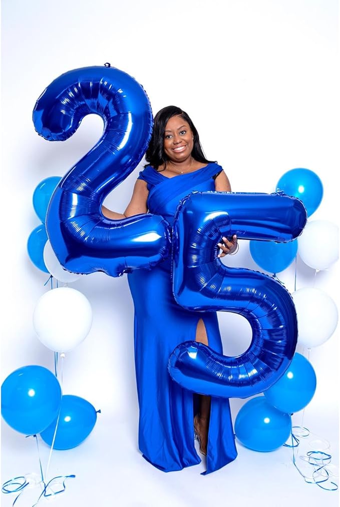Navy Blue Number 50 Balloon 40 inch, 50 Number Balloons, 50th Navy Blue Birthday Decorations, 50 Year Old Women Men Blue Party Supplies