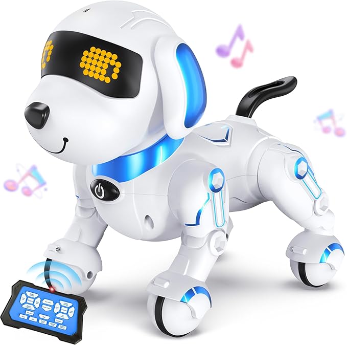 Robot Dog Remote Control Robot Toys with Sing Dance, Easter Toy Kids Toy, 17 Functions E Interactive Dog for 6+, Programmable Smart Interactive Robotic Pets
