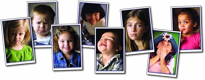 Key Education Emotion Flash Cards, Photographic Learning Cards With Different Emotions, Feelings, and Facial Expressions, Social-Emotional Educational Games, Ages 3+ (81 pc)