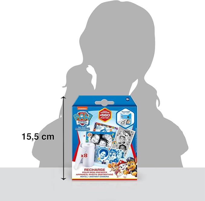 Canal Toys Refill for My First PAW Patrol Instant Camera - 8 Rolls of Paper, 2 Sheets of Stickers and 10 Self-Adhesive Frames - PPC 038, Multi-Coloured