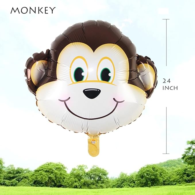 Jungle Safari Birthday Party Decorations - 6 Pack Giant Animal Balloons for Boy Kids' Safari Jungle Baby Shower Wild One Birthday Zoo Party Decorations