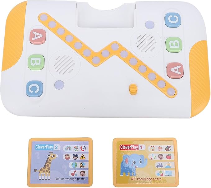 Alomejor Interactive Learning Quiz Card Reader, Voice Activated Educational Toy with 400+ Audio Questions for Kids Ages 3-8, Screen Free Early Education Tool for Home and Kindergarten