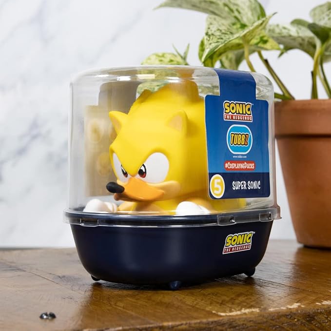 TUBBZ Sonic The Hedgehog Super Sonic Collectable Duck Vinyl Figure - Official Sonic The Hedgehog Merchandise - TV Movies & Games