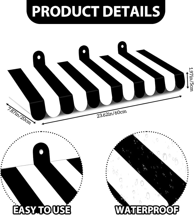 2 Pcs Circus Awning Wall Decorations 3D Carnival Tent Striped Awnings for Carnival Theme Party Ice Cream Station Classroom Decoration Circus Party Supplies (Black and White)