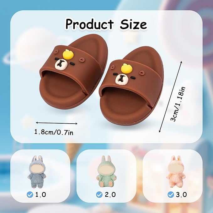 Summer Sandals for Dolls - Blue Open-Toe Slippers, Cute Accessories Easter Gifts for Photography, Display & Collectors Age Limit 15+ Easter Gifts（Brown）
