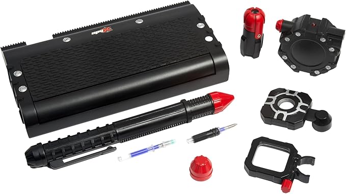 SpyX / Spy Pen Toolkit - Pocket-Sized Gear for Spy Kids. Disappearing Ink Pen, Motion Detector, Flashlight, Telescope, Light Bending Tube. STEM Learning for Young Detective Role Play