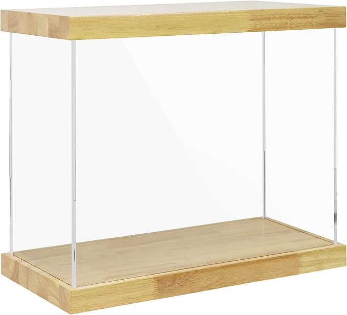 BenchPro Clear Acrylic Display Case for Trophy, Collectibles, Assemble Cube Display Box Stand Dust Proof Protection Showcase for Action Figures Toys. (1.75" Thick Wood, 21" H x 24" L x 12" D)