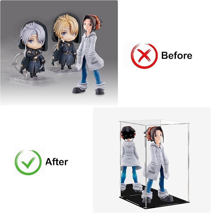 Display Case 7.8x7.8x11.8inch,20x20x30cm for Collectibles Assemble Clear Acrylic Box Alternative Glass Case for Display Action Figures Home Storage Organizing Toys