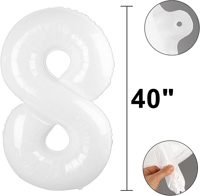 40 Inch White Number 28 Digital Balloon,Jumbo Mylar Foil Helium Balloon for 28 Balloons for Birthday Party,Wedding Anniversary Party Decorations