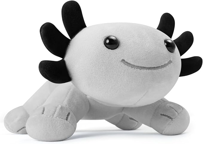 10.8 inch Plush Axolotl Stuffed Animal, Axolotl Plush Toys, Cute Stuffed Cotton Plush Pillow Kawaii Salamander Gifts for Girls & Boys, Plushies has (Gray Axolotl Plush)