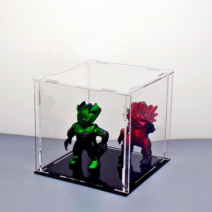 Clear Acrylic Display Case Box ，Versatile Collectibles Display Dustproof Showcase with Thickening Base，for Display Action Figures Home Storage Organizing Toys (10x10x10inch/25X25X25cm)