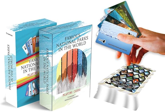 Creanoso National Park Playing Cards (2 Decks) - Themed Parties Props Theme Games – Stocking Stuffers for Birthday Wedding Celebration Wall Decor - Activity Learning Cards for Family and Friends