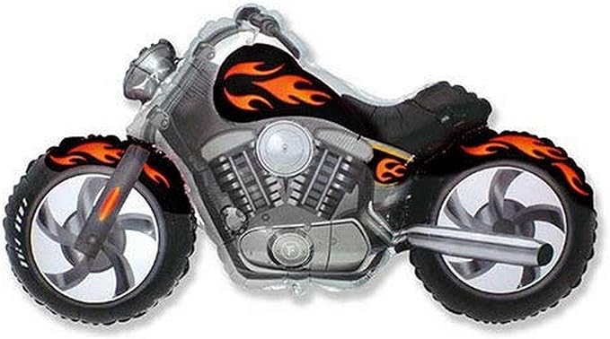 LA Balloons 901731-BLK Custom Motorcycle - Black Foil Balloon, 45", Black45", Pack of 1