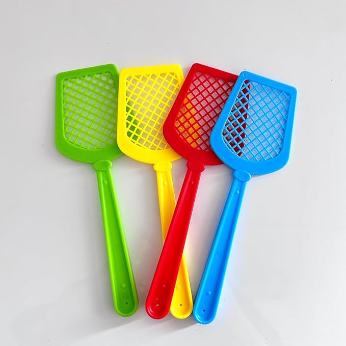 20 Blank Fly Cards and 4 Swatters Pack, DIY Early Childhood Education Materials, Quick Response Sight Words and Math Learning Game, Preschool Primary School Teaching Interaction Aids
