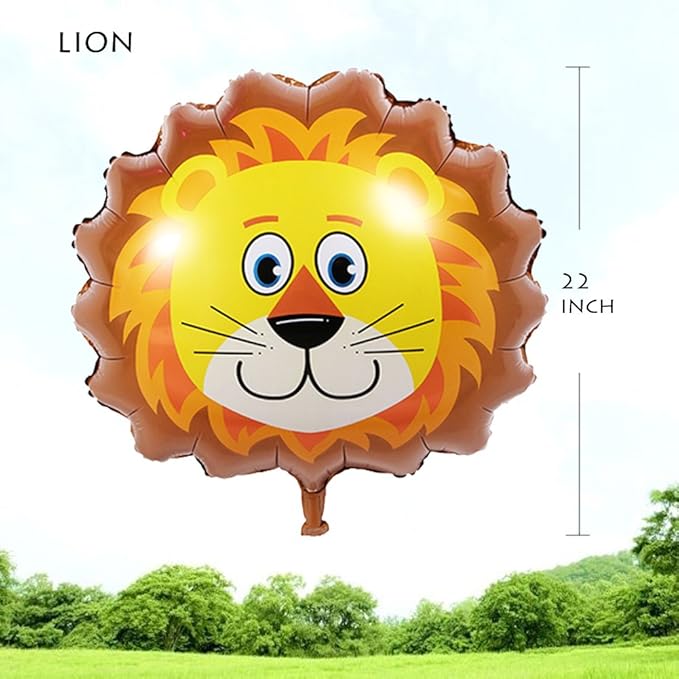 Jungle Safari Birthday Party Decorations - 6 Pack Giant Animal Balloons for Boy Kids' Safari Jungle Baby Shower Wild One Birthday Zoo Party Decorations