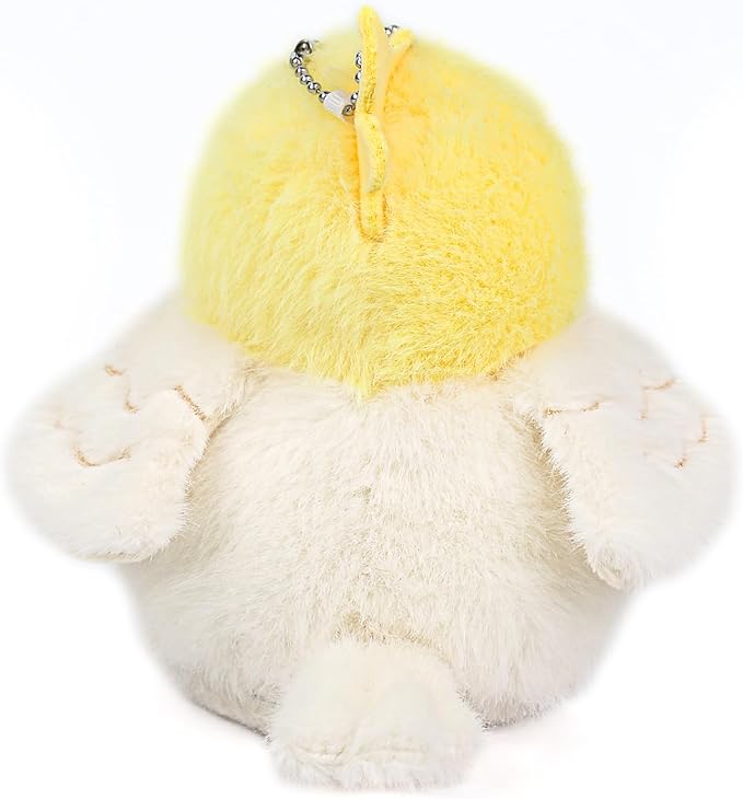 4.7 inches Cockatiel Plush Realistic Yellow Bird Stuffed Animal Cute Plush Toy Bird Bag Pendant Christmas Birthday Valentine's Day Gift for Friends Kids