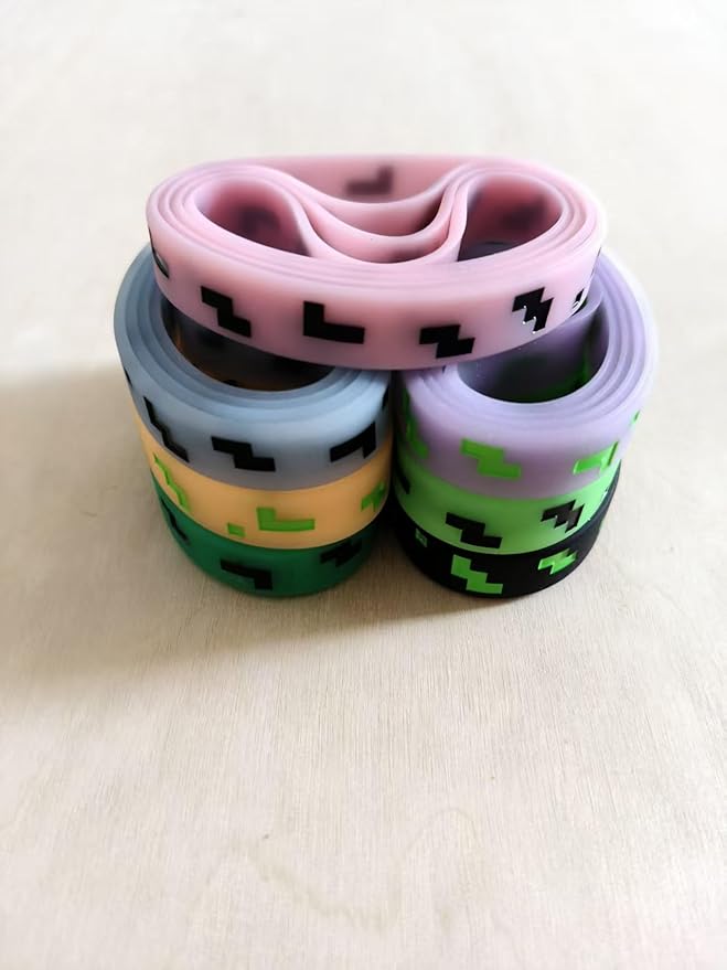 Pixel Party Favors,Miner Birthday Decorations,28 Pieces Glow in the Dark Silicone Bracelets,Birthday Party Supplies for Kids