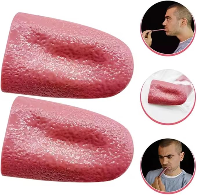 5PCS Realistic Fake Tongue Gross Jokes Prank Magic Tricks Halloween Horrific Magicians Props, Fake Tongue Piercing, Magic Kits and Accessories, Novelty and Gag Toys