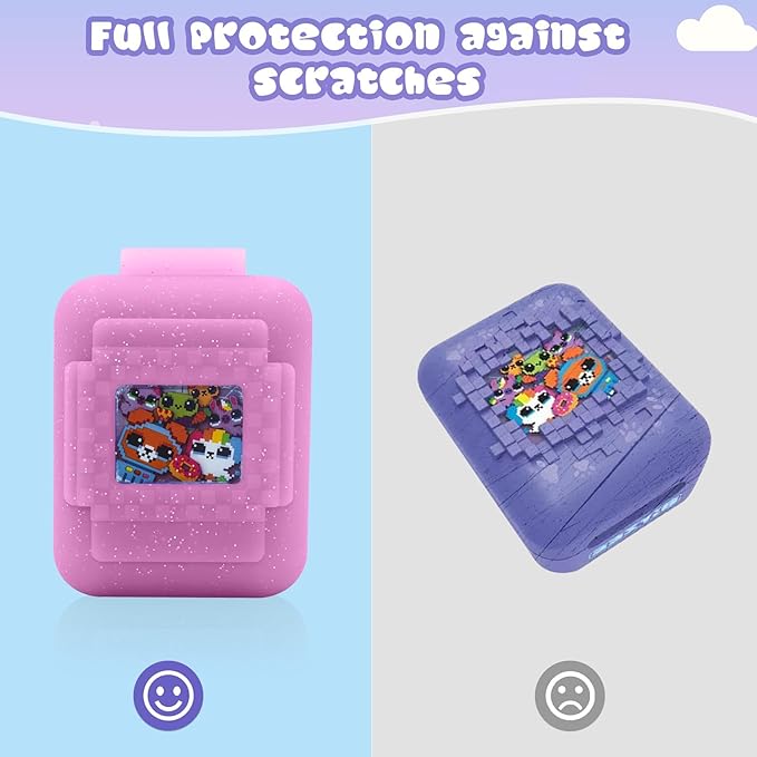 Silicone Cover Case for Bitzee Interactive Toy Digital Pet, Silicone Protective Cover for Virtual Electronic Pets, Digital Pet Accessories for Bitzee with Lanyard, Pink (Case Only)