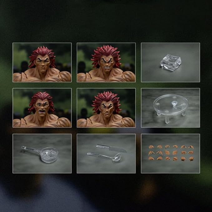 Hanma Yujiro Action Figure 19CM Anime Figure Yujiro Statue Model, Joints Movable Cartoon Manga Figure Handmade Collectible Desktop Decoration for Fans