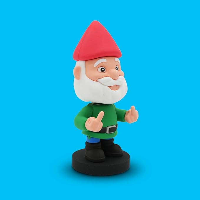 Mini Bobblehead – Middle Finger Gnome, Funny Desk Toy, Collectible Joke Gift
