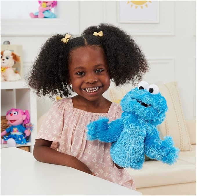 GUND Sesame Street Official Cookie Monster Muppet Plush Hand Puppet, Premium Plush Toy for Ages 1 & Up, Blue, 11”