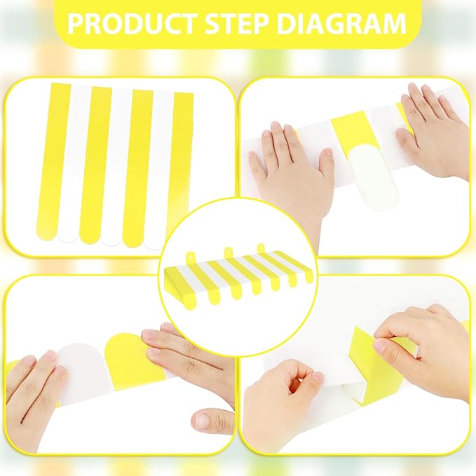 2 Pcs Circus Awning Wall Decorations 3D Carnival Tent Striped Awnings for Carnival Theme Party Lemonade Stand Classroom Decorations Circus Party Supplies (Yellow and White)