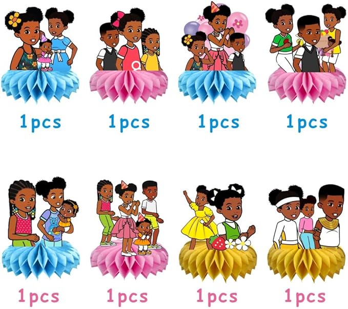 8Pcs Gracies Table Centerpiece Birthday Party Supplies Double Side Table Decorations for Kids Party Decorations