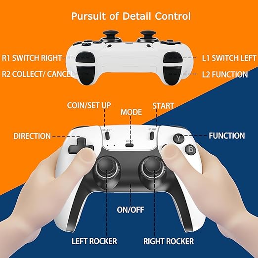 Youngwants Plug & Play Video Game Console with 40000+ Games, Retro Game Console with 23+ Emulators Classic Games, Dual Controllers Birthday Gifts for Boys & Girls，4K HDMI TV Games