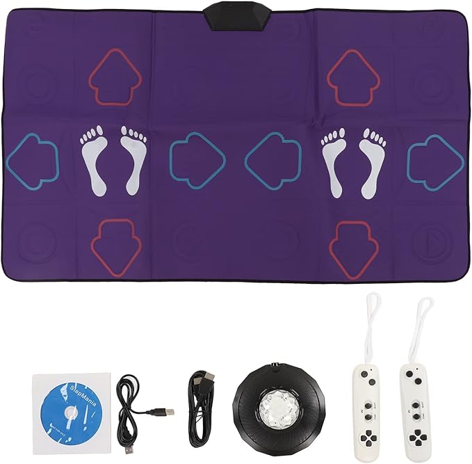 flexman Dance Mat for Kids and Adults, Double User TV Wirelessly Dance Mat with HD AR Camera 2 Remote Control, Musical Electronic Non Slip Dancing Step Pad for Home Gyms