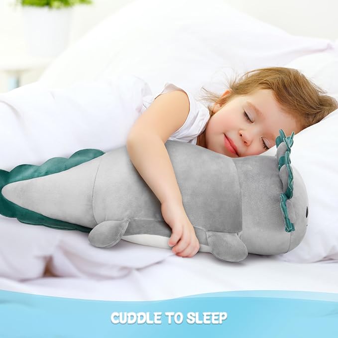 4Pcs Axolotl Plush, Cuddly Stuffed Animal Mommy 24 inch with 3 Baby Plushies in Tummy, Soft Toys Gifts for Kids Girls Boys
