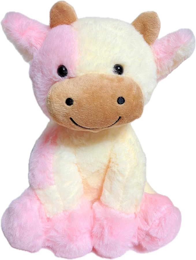 9 inches Cow Stuffed Animal Soft Plush Cute Cow Doll for Boys Girls (Pink Cow)