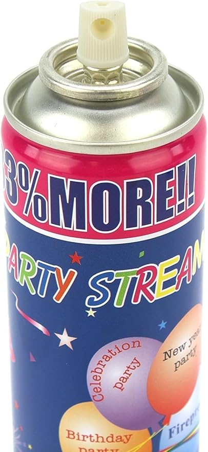 12 Pack Party String Spray (3 oz Each) – Streamer Spray in a Can, Full Color Set with 2 of Each Color, Party Supplies for Kids’ Parties, Birthdays, and Celebrations