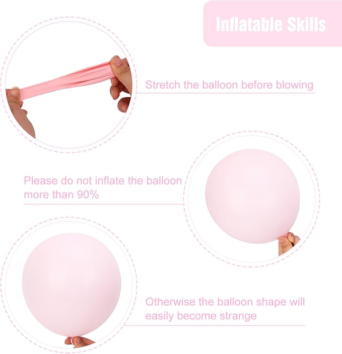 RUBFAC Pale Pink Balloons 129pcs Different Sizes Pack of 18 12 10 5 Inch, Latex Light Baby Pastel Pink Balloon Garland Arch Kit for Baby Shower Engagement Bachelorette Wedding Birthday Party