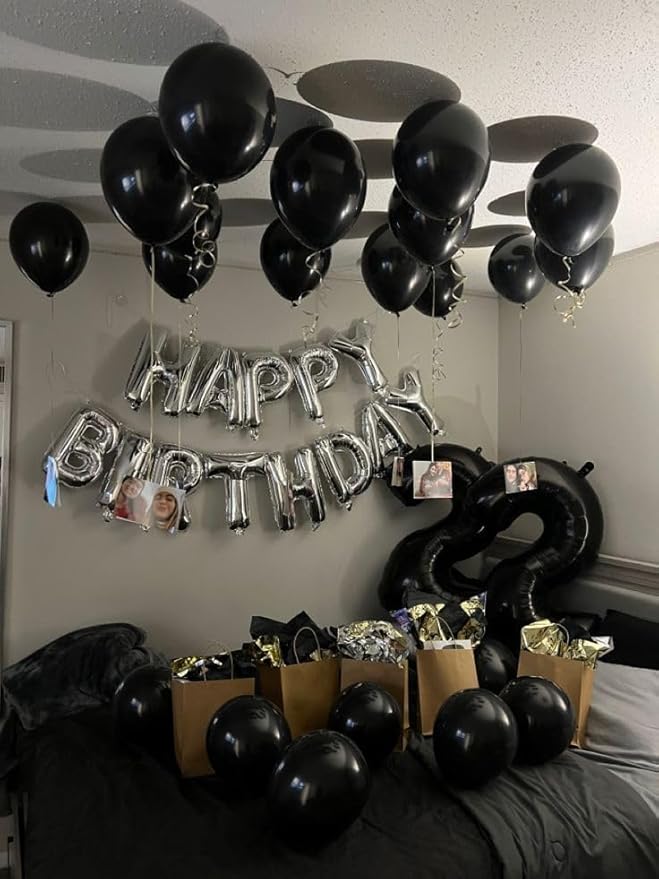Black Number 60 Balloon 40 inch, 60 Number Balloons, 60th Black Birthday Decorations, 60 Year Old Women Men Party Supplies
