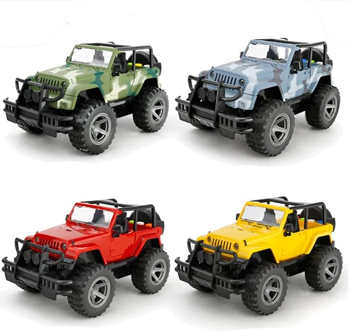 Car Toy 1:16 Off-Road Military Fighter Friction Powered Toy Vehicle with Fun Lights and Sounds