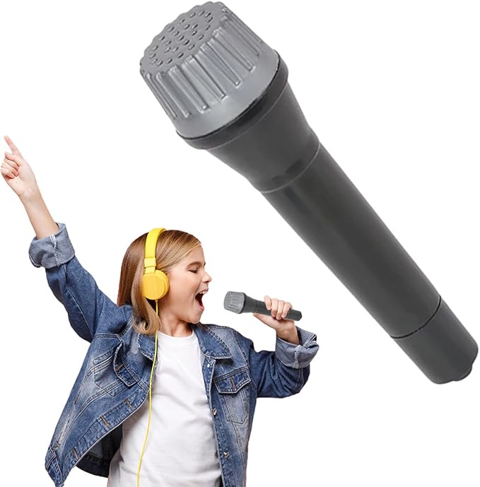 The Dreidel Company Plastic Toy Microphone Pretend Play Karaoke, Birthday Parties, Gatherings, Events, Raffle & Prizes Giveaways 5.5" (Single)