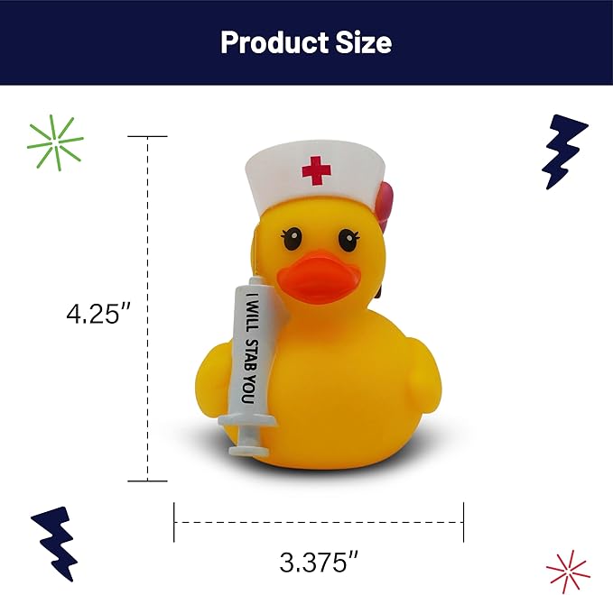 Funny Rubber Duck – Hilarious Decorative Duck for Bathroom, Desk, or Gag Gift – Quirky Collectible with Sarcastic Quote – Great Gift for Adults, Coworkers, or Friends-Nurse