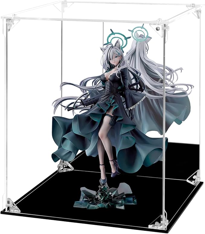 Acrylic Display Case for Collectibles Assemble Clear Acrylic Display Box with Mirrored Back, Alternative Glass Case for Action Figures Lego Model Doll Toys Display (10x10x12 Inch; 25x25x30 cm)