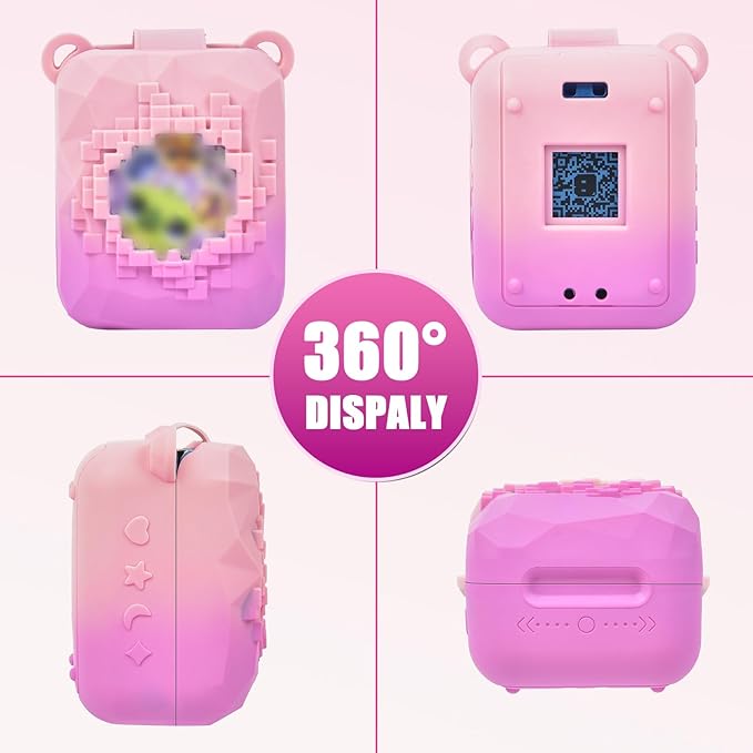Silicone Cover Case Compatible with Bitzee Magicals Interactive Toy Digital Pet, Protective Sleeve Skin with Detachable Shoulder Strap for Virtual Electronic Pets & Accessories (Bag Only) - Pink