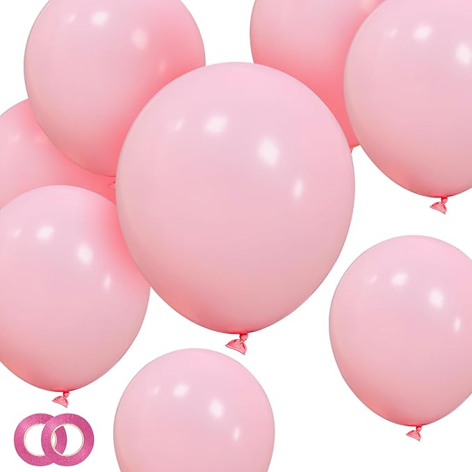 Pastel Pink Balloons 12 Inch 100 Pack light Pink Latex Balloons Baby Pink Party Balloons Round Helium Balloons for Girls Womens Birthday Wedding Anniversary Baby Shower Decorations