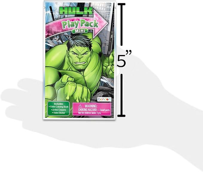 Marvel Incredible Hulk Mini Party Favors Set for Kids - Bundle with 24 Mini Incredible Hulk Grab n Go Play Packs with Coloring Pages, Stickers and More (Avengers Birthday Party Supplies)